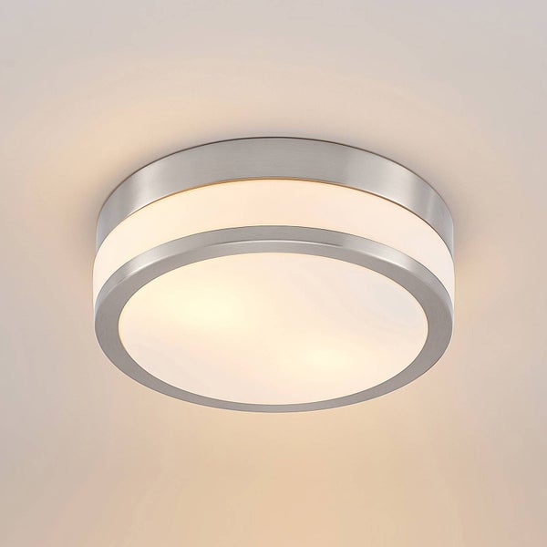 Lindby Glas Deckenlampe Badezimmerlampe Ø 28 cm, Schutzart IP44 Badlampe 2x E27 max. 15W ohne Leuchtmittel Deckenleuchte Bad Küche Flur Badleuchte