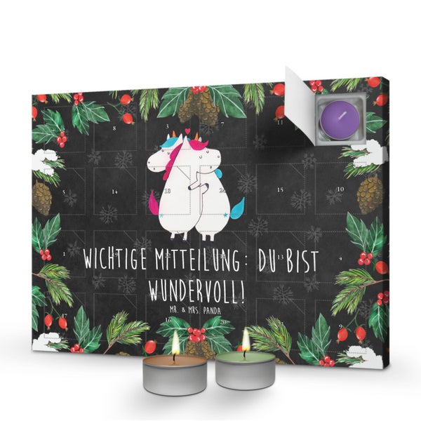 Mr. & Mrs. Panda Duftkerzen Adventskalender Einhorn Mitteilung - Schwarz