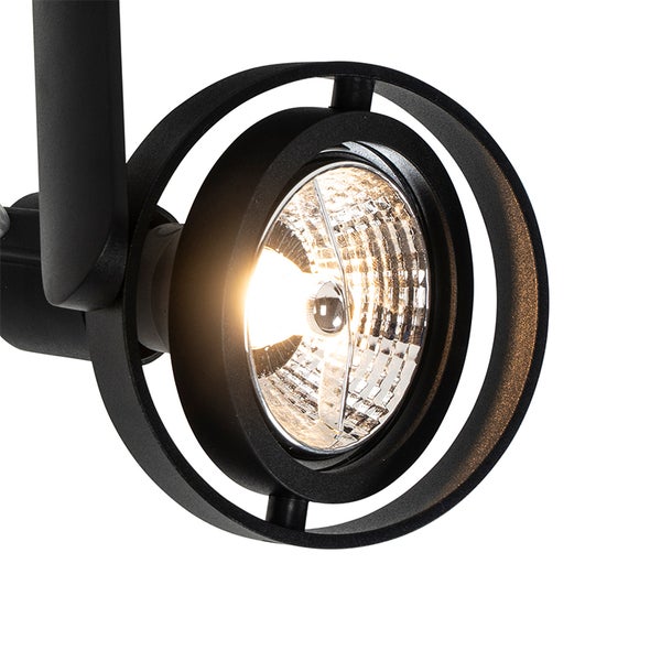 Schwarzer runder Strahler für Schienensysteme