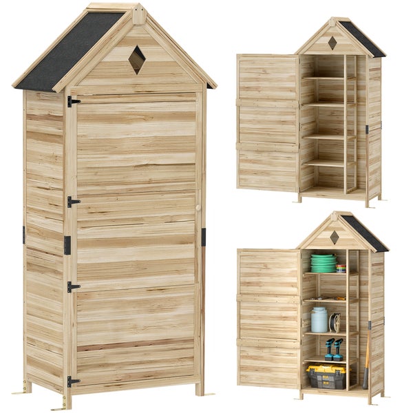 Gartenschrank aus Holz mit Regalböden zur Aufbewahrung von Gartengeräten
