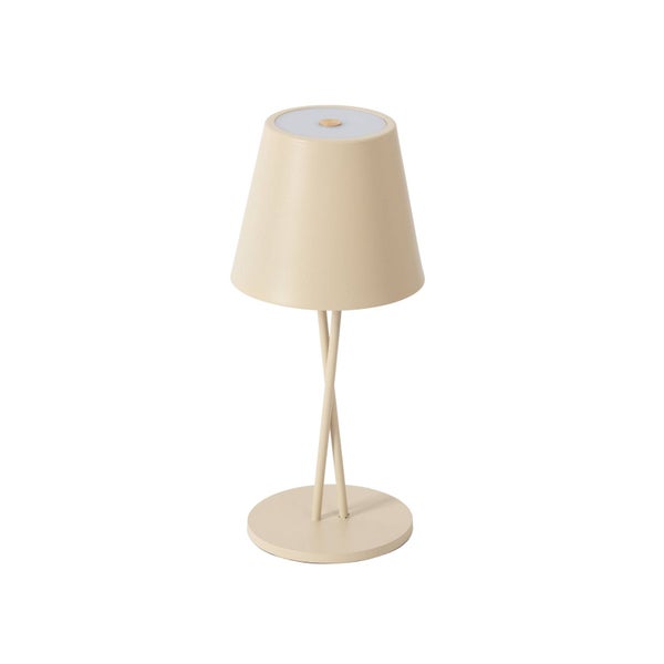 Lindby LED Janea ( Touchdimmer) dimmbar (spritzwassergeschützt (Modern) in Creme aus Metall (1 flammig, ) Touch Lampe