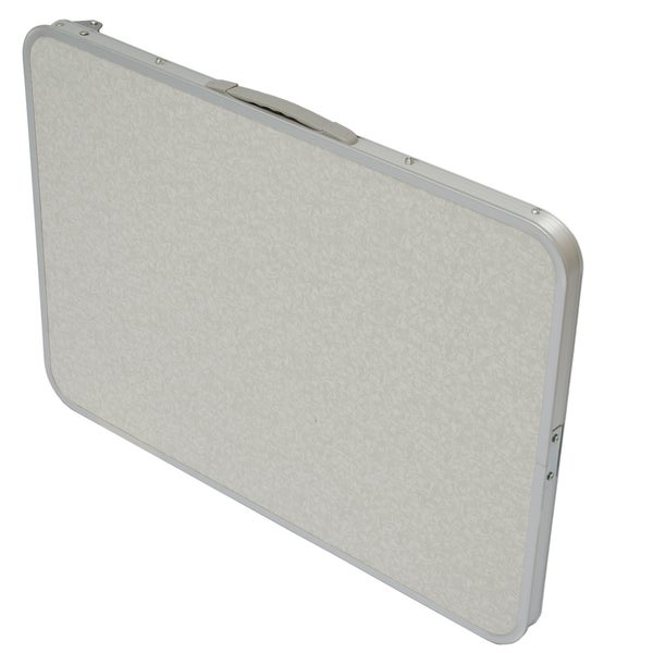 Campingtisch aus Aluminium | Klapptisch 70x50x60 cm | Stahlrahmen | Widerstandsfähiger MDF-Tischplatte | praktisches Kofferformat