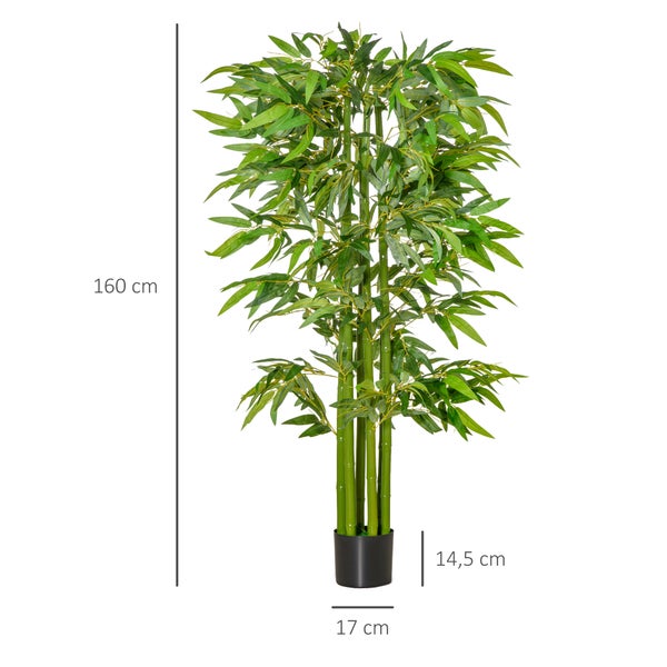 HOMCOM, Künstliche Pflanzen, Zimmerpflanze, Ø17 x 160H cm, PE, Grün+Schwarz<br />