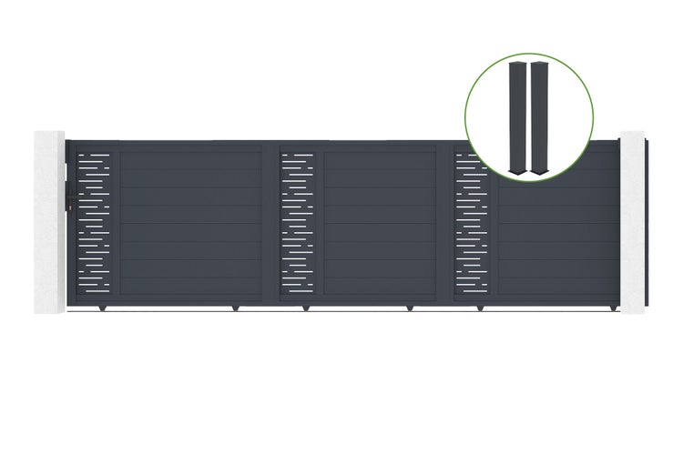 Schiebetor 5m ARLBERG H.140cm Aluminium + RANGER C300 Motorisierung