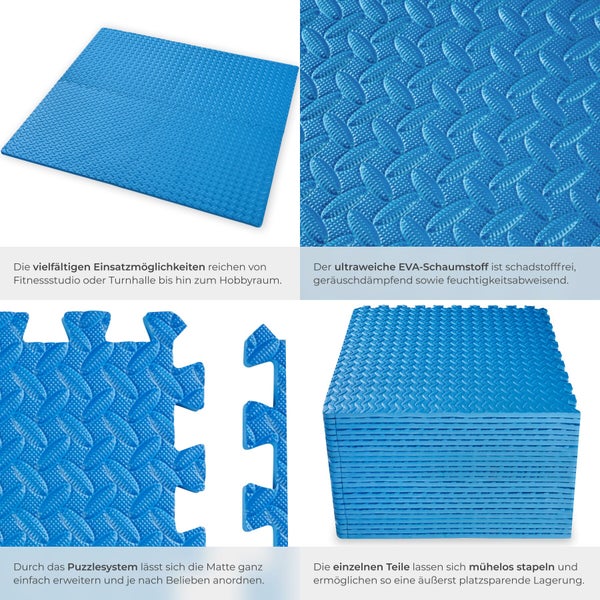 Blaue Puzzleschaummatte für Fitness und Sport