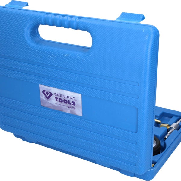 Neun teiliges Kompressionsdruckprüfer Set im Koffer mit Manometer und Zubehör