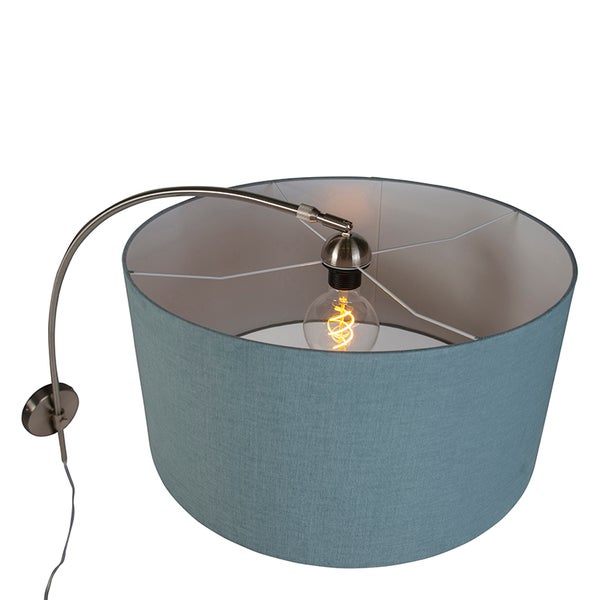 Wandleuchte mit Stoffschirm und schwenkbarem Arm