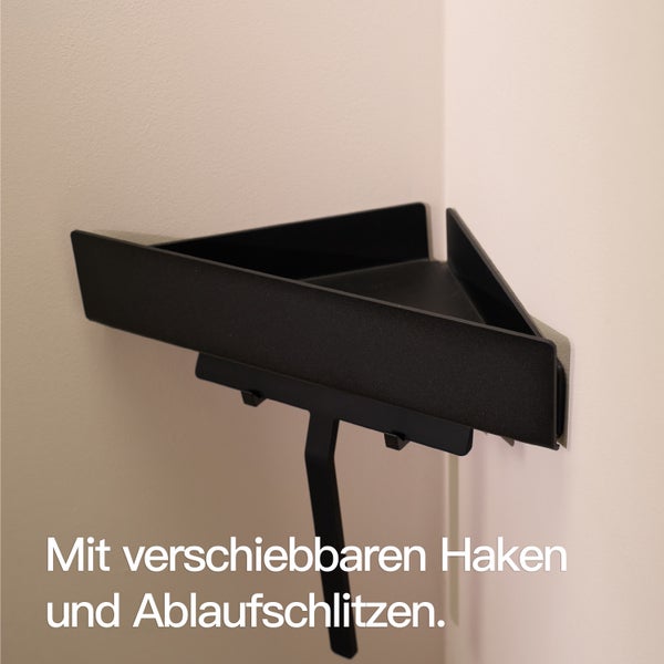 Designfabrik Hamburg Eckregal ohne Bohren Schwarz