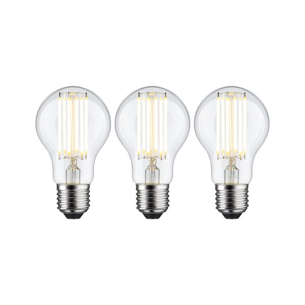 Eco-Line Filament 230V LED Birne E27 3er-Set 1055lm 5W 3000K Klar