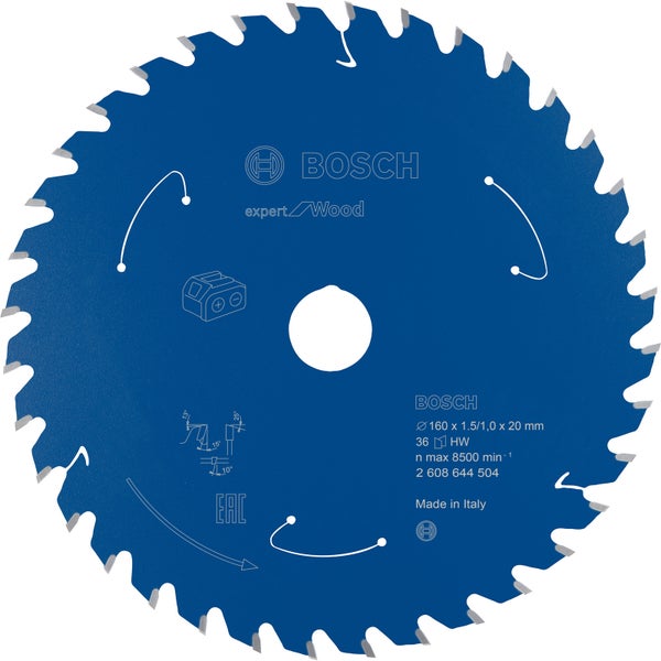 Bosch Kreissägeblatt Expert for Wood für Akku-Handkreissägen 160 x 1,5 x 20 mm 36 - 2608644504