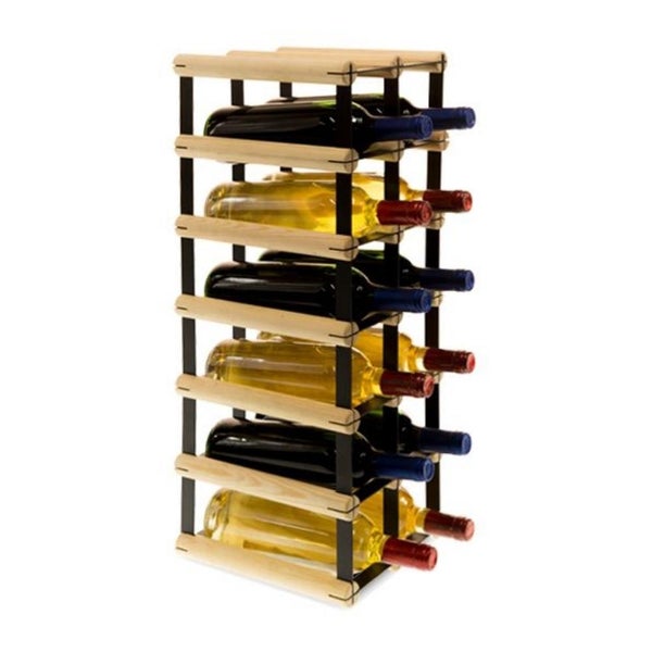 PROREGAL Modulares Weinregal Vinotega Mod Metal HxBxT 62,5 x 22,5 x 24,5 cm 2 x 6 Flaschen Massives Kiefernholz Natur