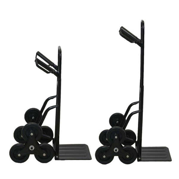 PROREGAL Treppensackkarre ODIN All Black, HxBxT 111x60x43cm, Tragkraft 200kg, Hartgummi-Bereifung, Schwarz