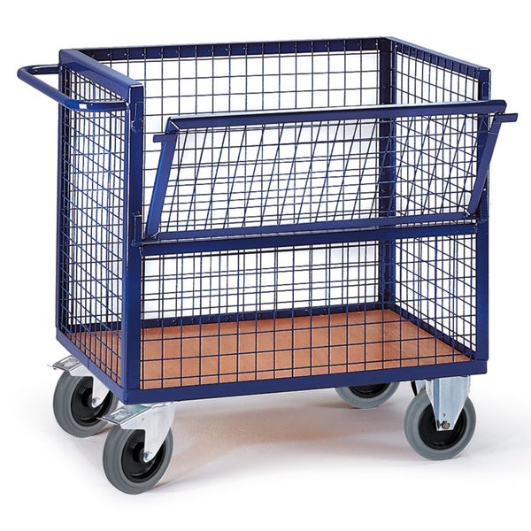Rollcart Drahtkastenwagen halb geklappt und vergittert 975x675mm