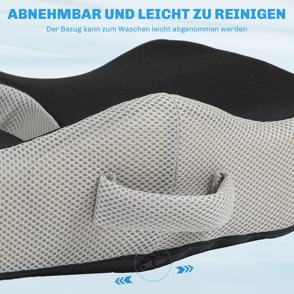 HOMCOM Orthopädisches Sitzkissen Ergonomisches Sitzkissen für Bürostuhl, Auto & Co., Steißbeinkissen aus Memory Schaum für Steißbein, Ischias, Hämorrhoiden Rückenschmerzlinderung, Schwarz