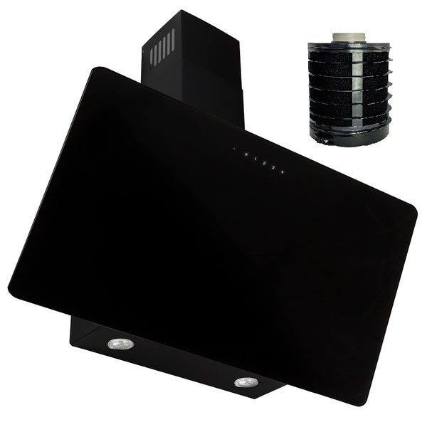 Schwarze Dunstabzugshaube mit Aktivkohlefilter