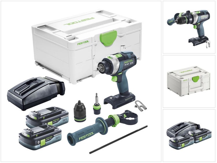 Festool TPC 18/4 I-Basic Akku Schlagbohrschrauber 18 V 75 Nm Brushless + 2x Akku 4,0 Ah + Ladegerät + Systainer