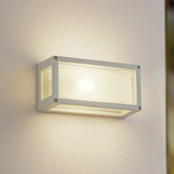 Lucande Wandleuchte außen Aurelien (spritzwassergeschützt (Modern) in Weiß aus Aluminium (1 flammig, E27) - Außenwandleuchten Wandlampe Led Außenlampe Outdoor für Außenwand/Hauswand