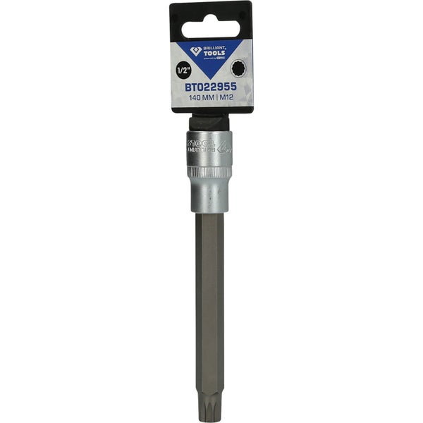 BRILLIANT TOOLS 1/2 Vielzahn-Bit-Stecknuss 140 mm lang M12 - BT022955