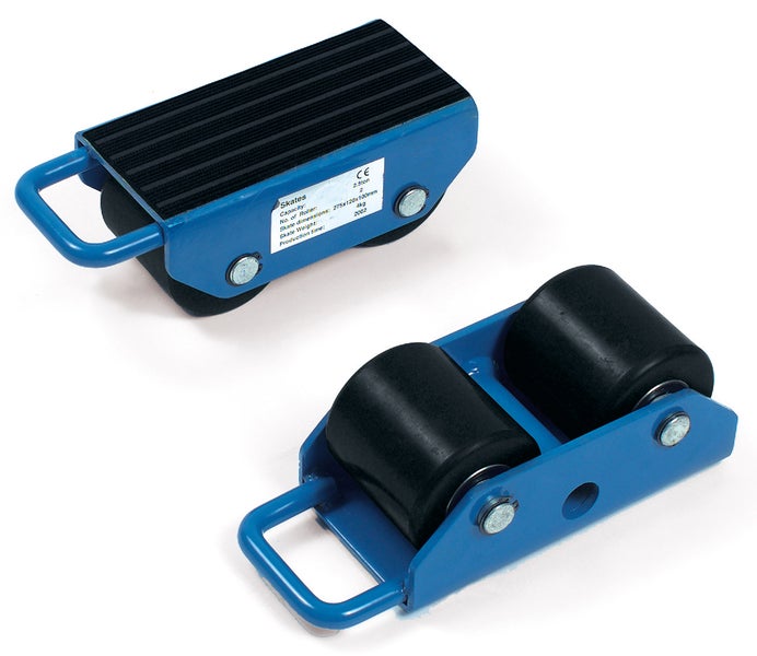 Zwei blaue Lastenroller mit Griff