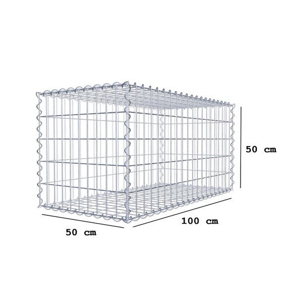 Gabione 100 cm x 50 cm x 50 cm (L x H x T), Maschenweite 5 cm x 10 cm, Spirale