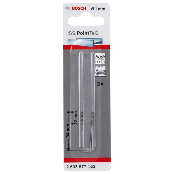 Bosch 2x HSS PointTeQ DIN 338 1 x 12 x 34 mm - 2608577153