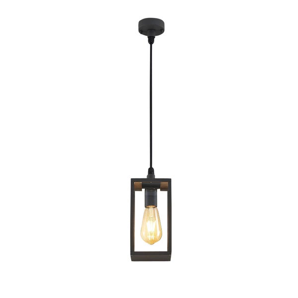 Lindby Außenleuchte Filimon (spritzwassergeschützt (Modern) in Schwarz aus Aluminium (1 flammig, E27) - Pendelleuchte außen