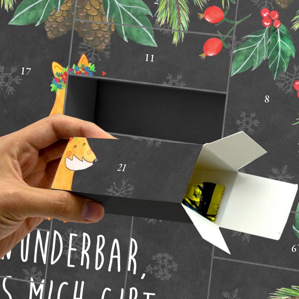 Mr. & Mrs. Panda Befüllbarer Adventskalender Fuchs Blumen - Schwarz