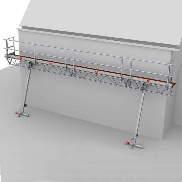 Fassadengerüst vor einer Wand