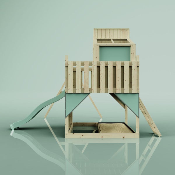 OutdoorToys Spielturm Bosse aus Holz in Grün Trapezstange