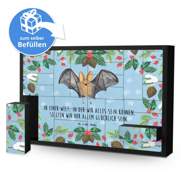 Mr. & Mrs. Panda Befüllbarer Adventskalender Fledermaus Flügel - Blau Pastell