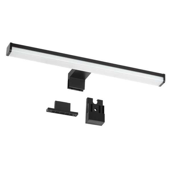 Spiegelleuchte LED 40cm schwarz 3in1 Montage 4000K Neutralweiß 8W 570lm Bad Spiegellampe Badezimmerlampe Wandleuchte Aufsteckleuchte