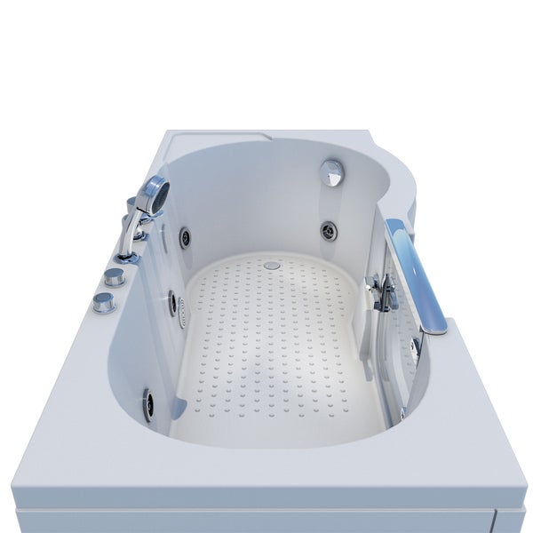 Badewanne mit Whirlpoolfunktion, Armatur und Haltegriff