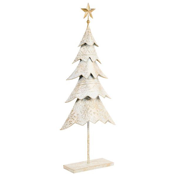 Dekorativer Weihnachtsbaum aus Metall mit Sternspitze als Tischdekoration