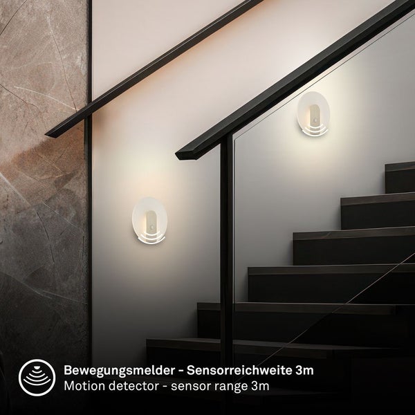 LED Wandleuchte Wandlampe ohne Stromanschluss Bewegungsmelder Akku ohne Bohren