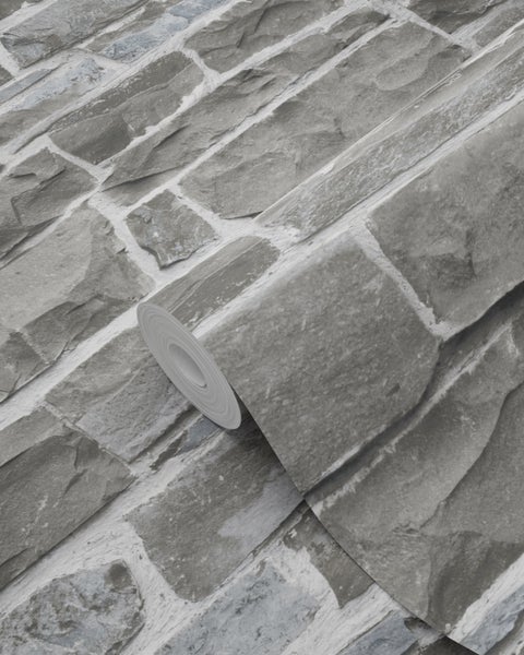 Tapetenrolle mit Steinmaueroptik