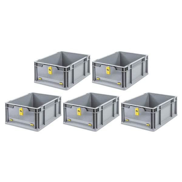 PROREGAL SparSet 5x Eurobox NextGen Insight Cover HxBxT 17 x 30 x 40 16 Liter Niedrig/Gelb Eurobehälter Transportbox