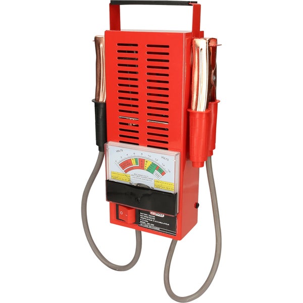 Batterietester mit Klemmen und Voltmeteranzeige