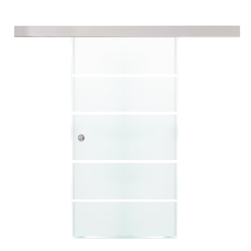 Home Deluxe Schiebetür SIRENA - Milchglas mit Streifen,  205 x 90 cm