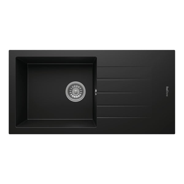 Realstone Küchen Spüle Schwarz Inklusive Anschlussstücke