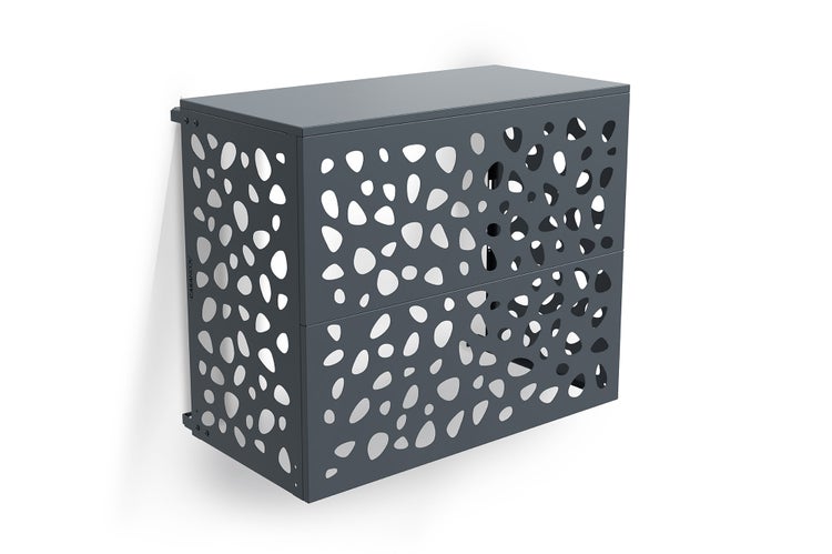 Briefkasten aus Metall mit modernem Lochmuster