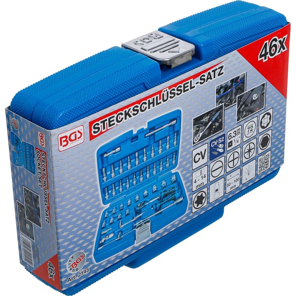 BGS Steckschlüssel-Satz Antrieb 6,3 mm (1/4) 46tlg. - 2145