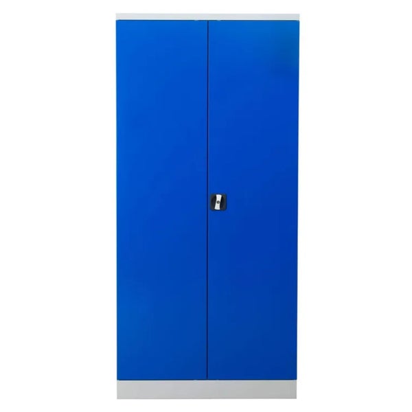 PROREGAL Stahlschrank Bee 5 Fachböden HxBxT 195 x 92 x 60 cm Verzinktes & Verstärktes Fachbodenmaterial Grau & Blau