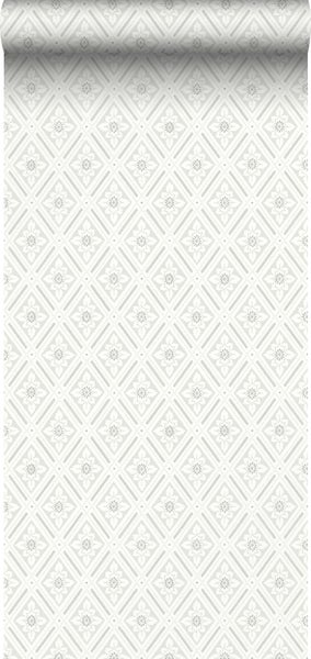 Borastapeter Tapete Barockmuster Hellgrau - 53 cm x 10.05 m - 660369