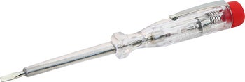Phasenprüfer mit transparentem Griff und roter Kappe