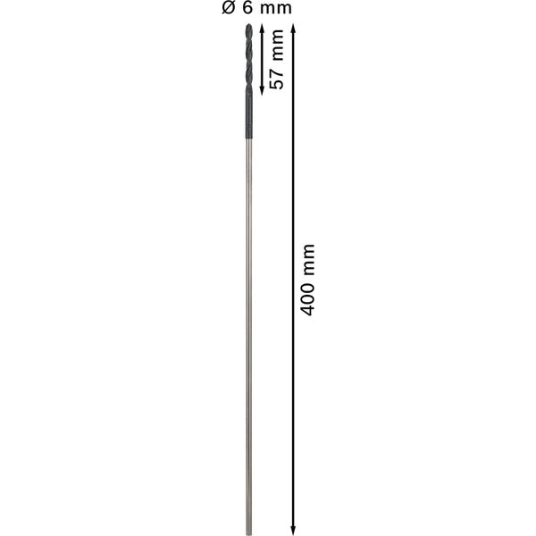 Metallbohrer, 6 mm Durchmesser, 57 mm Bohrlänge, 400 mm Gesamtlänge