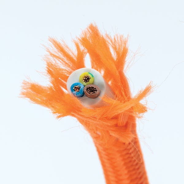 Textilkabel Orange, 3-adrig, (3x 0,75 mm²) - Stoffkabel mit Erdleiter, Meterware