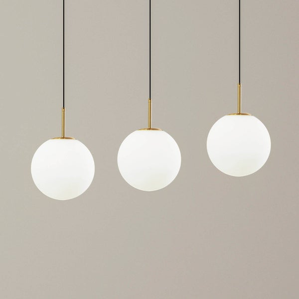 Lucande LED Pendelleuchte Joran (Modern) in Weiß aus Glas (3 flammig, ) - Hängelampe Esstischlampe Hängeleuchte Wohnzimmerleuchte