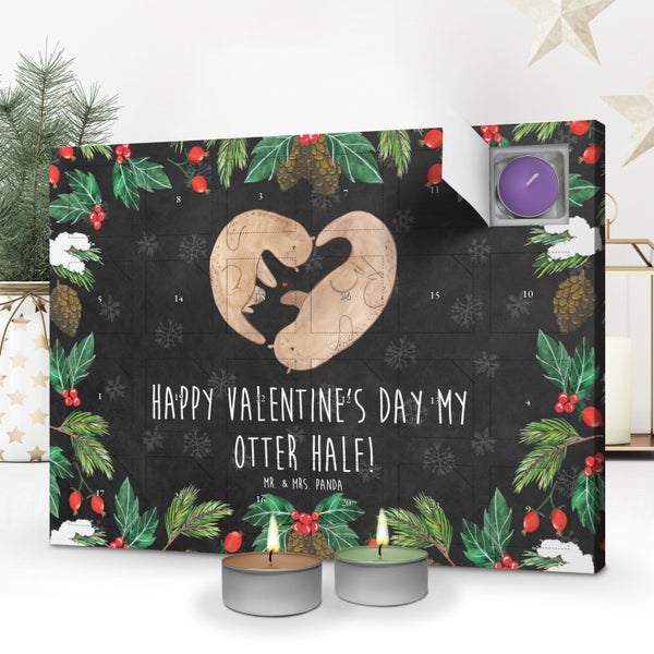 Mr. & Mrs. Panda Duftkerzen Adventskalender Otter Valentine - Schwarz