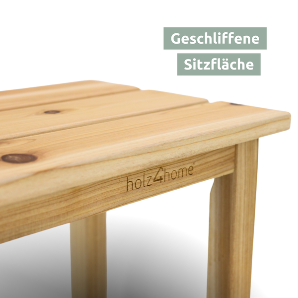 holz4home Gartenbank aus Tannenholz Bis zu 150 Kg Traglast Holzbank 118cm langNatur