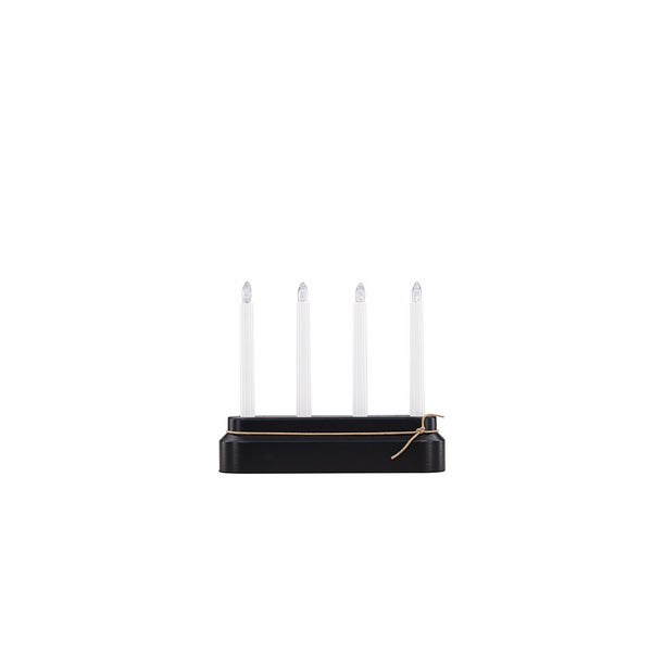 Näsfjället Adventsleuchter elektrisch 4 Lichter schwarz. 25 X 7 X 25 cm